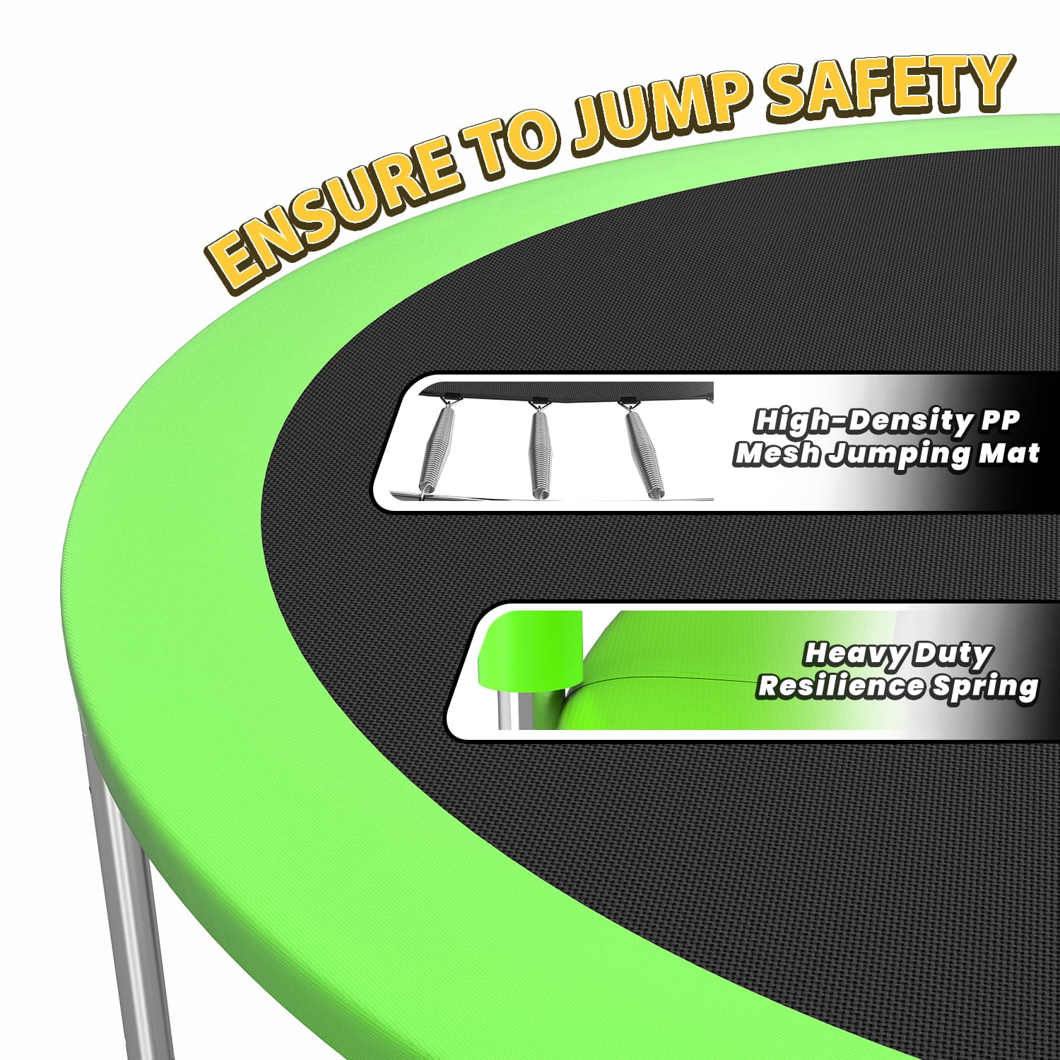 Leumius 14ft Trampoline with Basketball Hoop,Heavy-Duty Outdoor Trampoline with with Enclosure Net,Upgraded Kids Recreational Trampoline for Family,Green