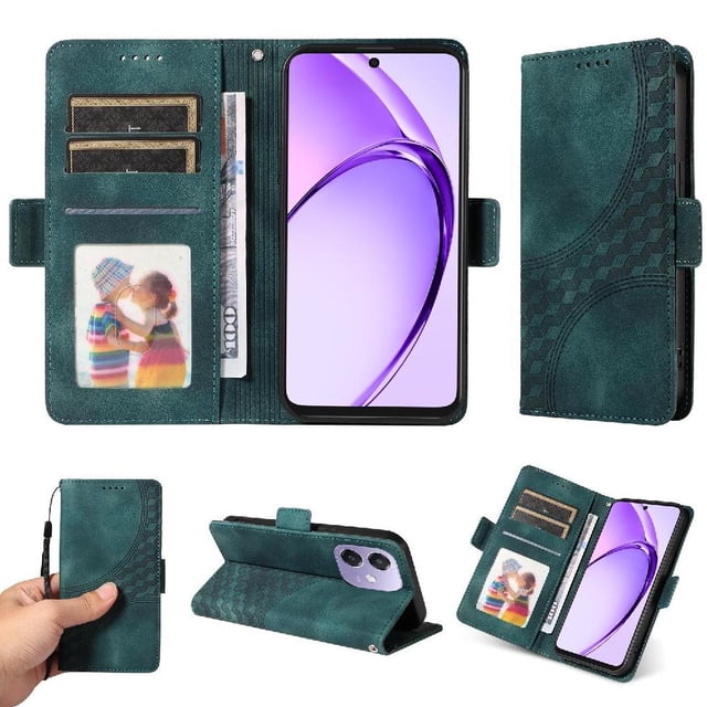 Funda GANGXUN para OPPO A5x 4G/5G con diseño acolchado elegante, cuero PU, protección total y ajuste preciso