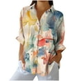 thumbnail image 2 of Karight Womens Button Down Shirt Long Sleeve Blouse, 2 of 5