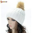 thumbnail image 3 of Spencer Kids Bady Braided Pom Pom Knit Beanie Hat Knit Ski Ball Cap Crochet Winter Warm Hat, 3 of 5