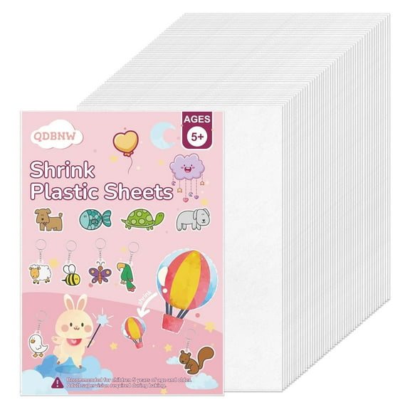 30 Pieces Shrink Plastic Sheets, Shrink Dink Sheets Sanded Shrink Film Papers Shrink Art Paper for Crafts DIY Keychain Making Kit (5.8 X 4.1 inch)