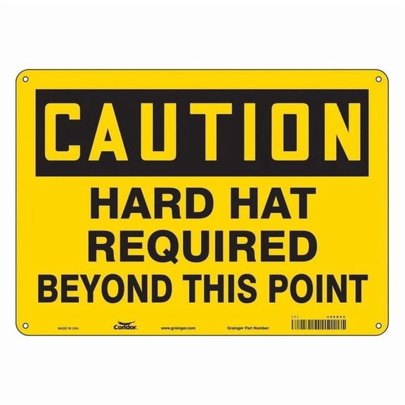 Safety Sign, 10 in Height, 14 in Width, Polyethylene, Horizontal Rectangle, English, 466K92