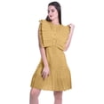 thumbnail image 2 of Moomaya Womens Ruffle Sleeve A,Line Schiffli Dress Solid Designer Party Dress, 2 of 7