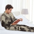 thumbnail image 6 of Balery Western Desert Cowboy Pattern Pajama Sets for Men Long Sleeve 2 Piece Sleepwear Loungewear Sets Soft PJ's with Pockets Long Sleeve Comfy Pj Sets-Medium, 6 of 7
