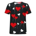 thumbnail image 5 of EchfiProm Womens Shirts Love Heart Valentine Graphic Tee Short Sleeve Summer Valentine Day Tops for Lover, 5 of 5