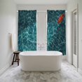 thumbnail image 4 of Teal Green Ocean Waves Kitchen Curtain for Berdoom Living Room Cafe 72 Inch Length, Red Boat Coastal Tiers Curtains Light Filtering Drapes Rod Pocket Window Treatment 2 Panels 52"Wx72"L, 4 of 8