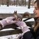 thumbnail image 1 of Rapeiae Touchscreen Knitted Gloves for Women Winter Knitted Yarn for Warmth Cute Five Student Winter Cycling Bow, 1 of 7