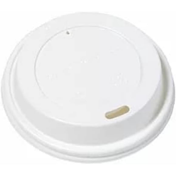 QNP Supplies 100 Count Recyclable Plastic Coffee Cup Lids. Standard Size Fits All Paper Cups. (White, 90 mm)