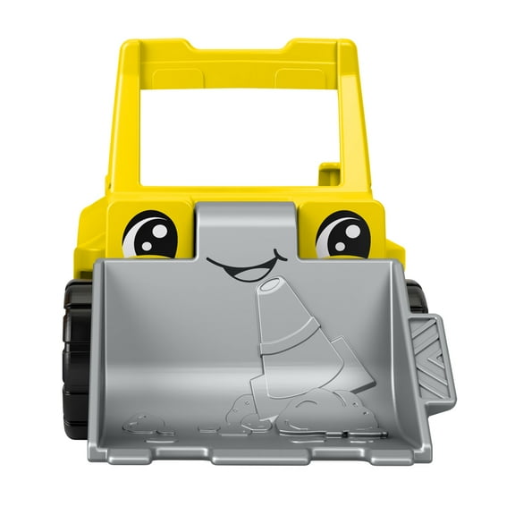 Replacement Part for Fisher-Price Little People Preschool Construction Site Bulldozer Truck HPX89 - Replacement Yellow and Gray Bulldozer - Blade Lifts Up and Down