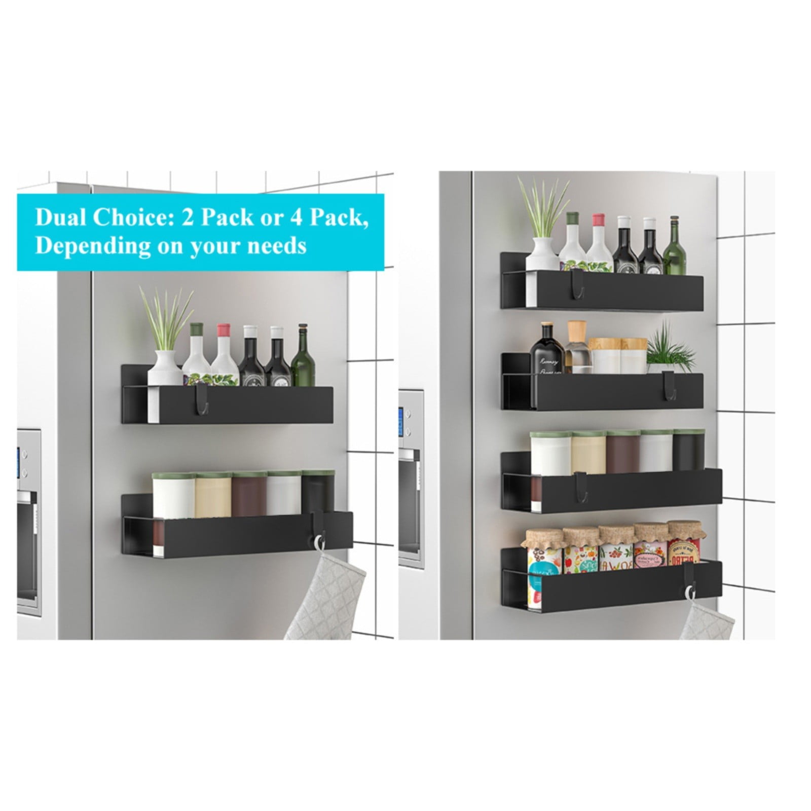 Movable Rack Black Shelf For Refrigerators Kitchen Rack Organizer For Fridge And Microwave Oven