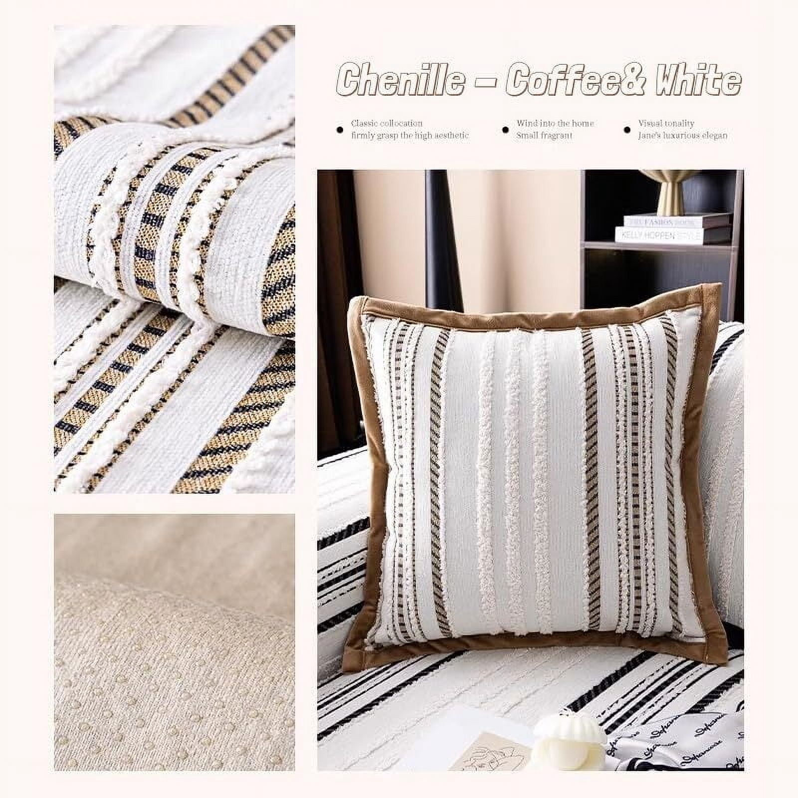 LKJYER Luxury Sectional Couch Cushion Cover for Furniture Protect,Washable Sofa Cover for Sofa,Striped Chenille Non-Slip Sofa Slipcover,Couch Protector for Dog