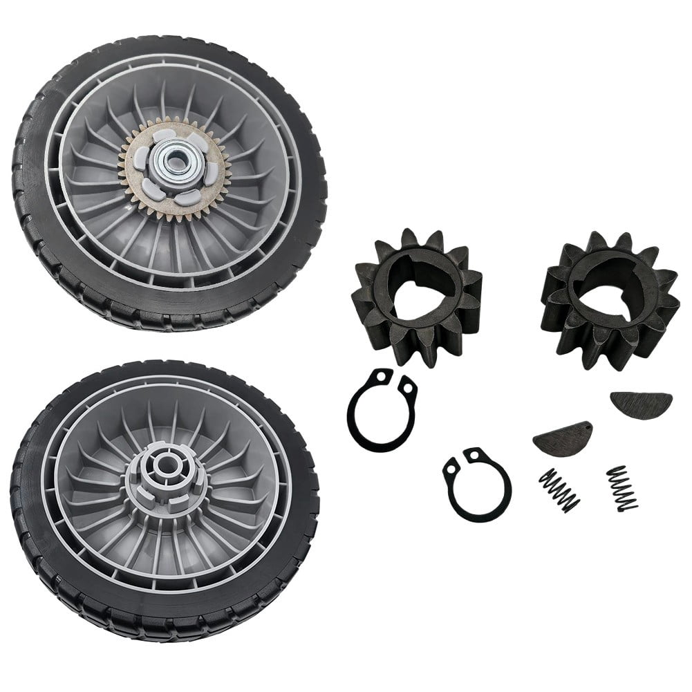 Complete Lawn Mower Wheel Set for Honda HRR216 HRS216 HRT216 Includes Front Rear Wheels Gear and Transmission Parts