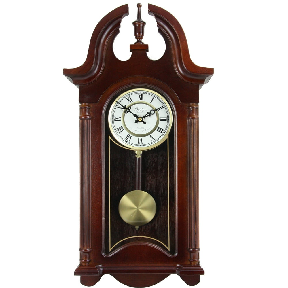 Bedford Clock Collection 26.5" Colonial Mahogany Cherry Oak Finish
