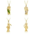 thumbnail image 6 of 14K Yellow Gold St. Jude Santa Muerte Charms Cubic Zirconia Holy Death Reaper Necklace Choker Chain Pendant Jewelry, 6 of 11