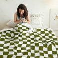 thumbnail image 3 of Checkered Blanket 50"x60" Flannel Fleece Checkered Sage Green Throw Blankets Soft Fluffy Warm Sofa Bed Travel Blankets for Girls Boys Teens Adults Gift, 3 of 6