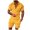 Yellow, variant on Glisme Mens 2 Piece Sets Summer Outfits Casual Striped Two Piece Suit Zipper Short Sleeve Top Blouse Suit Drawstring Pocket Short Set Trend Matching Set Purple