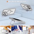 thumbnail image 3 of KOMI Magnetic Case for iPhone 14 Pro Max Case with Camera Stand [Compatible with MagSafe] [Military Drop Tested] Shockproof Slim Clear iPhone 14 Pro Max Phone Case for Women Men Gray, 3 of 4