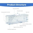 thumbnail image 5 of 24” Humane Animal Trap Live Animal Trap Cage for Squirrels Small Stray Cats Rabbits Groundhogs Moles Gophers and Chipmunks up to 5.5 lbs Galvanized Rustproof Live Animal Cage Trap$$Garden & Patio, 5 of 8