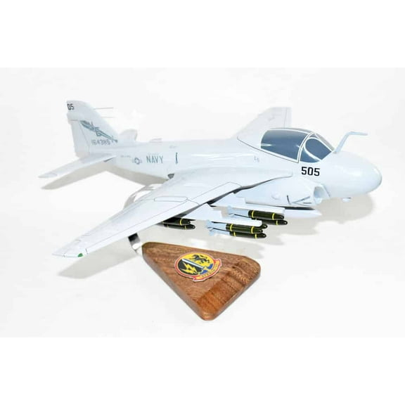 VA-145 Swordsmen A-6 (1993) Intruder Model, 1/36th Scale, Mahogany, Navy