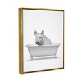 thumbnail image 3 of Stupell Industries Pig In Tub Bathroom Animal Animals & Insects Painting Gold Floater Framed Art Print Wall Art, 3 of 6