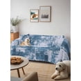 thumbnail image 6 of Modern Blue Couch Cover for 2 Cushion Couch, Vintage Abstract Art Contemporary Washable Love Seat Sofa Covers Slipcover, Throw Sofa Covers for Pets, Furniture Protector 71"x102", 6 of 9