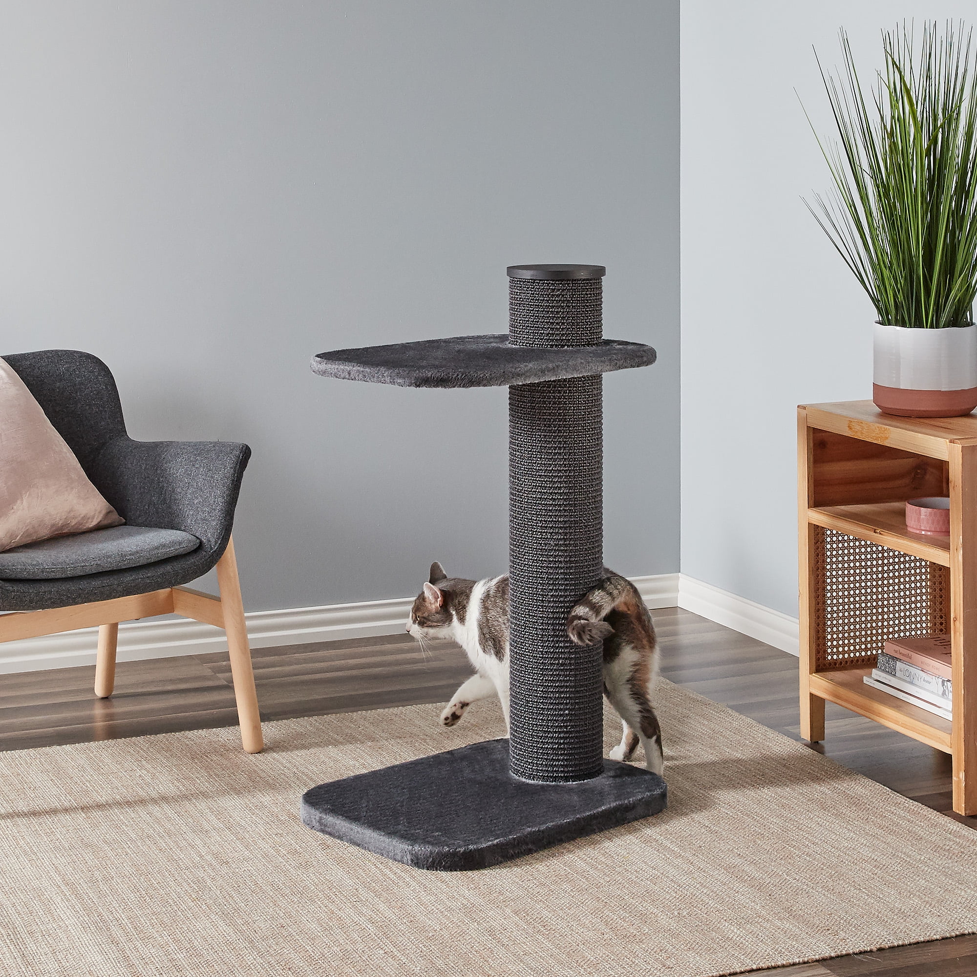 Two by Two Maple Cat Tree 2 Grey 38.2-inch Cat Scratching Post