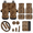 Classic Brown Leopard Print, variant on Sun and Moon Design Car Seat Cover Sets, with Car Seat Belt Pad Key Ring Steering Wheel Cover Key Fob Car Cup Pad