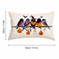 thumbnail image 4 of Lumbar Pillow Decorative Throw Pillows,Small Hand-Painted Outdoor Birds Pillowcases,Spring Summer Pillows Decorative Throw Cushion Covers Linen for Couch Sofa Teal A, 4 of 9