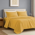 thumbnail image 3 of IR Imperial Rooms Solid Bed Sheet Set 1800 Series Kids Deep Pocket Soft Sheet Microfiber Ochre Twin 3 Piece, 3 of 8