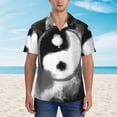 thumbnail image 2 of Pofeuu Yin And Yang Print Hawaiian Shirt for Men Sleeves Casual Button Down Summer Beach Dress Shirts T-Shirts,Medium, 2 of 7
