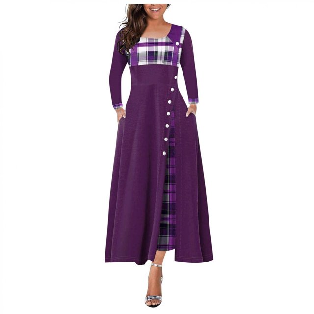 DPTALR Robe pour Femmes Décontractée à Manches Longues Col Rond T-Shirt Mini Évasée Robes à Manches Longues Fluide à Volants Superposés Décontractée Fête Automne Robe Midi Noire