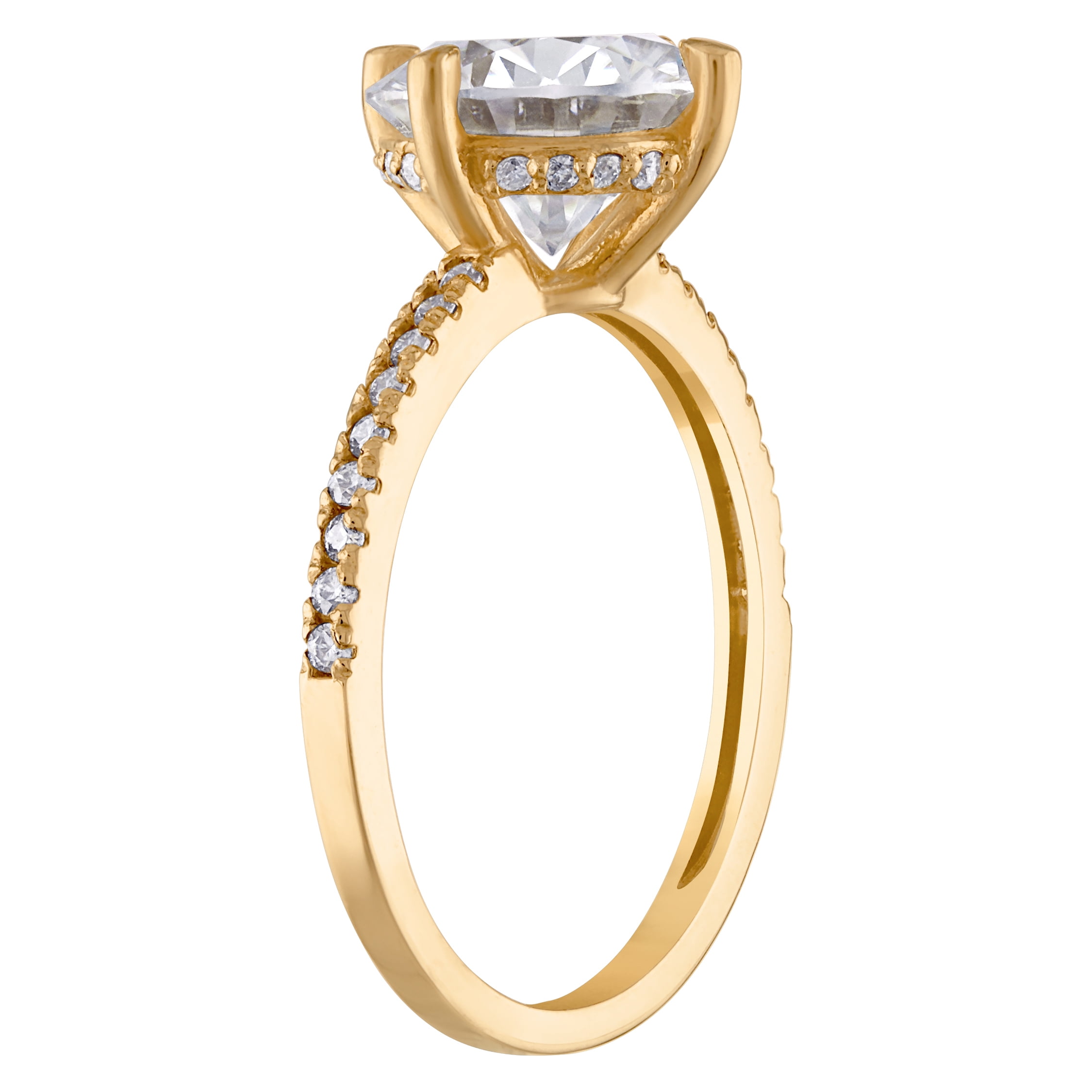 10k gold created moissanite 3.3 cttw bridal ring