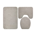 thumbnail image 1 of Naiovety Juego de alfombrillas de baño elegantes e impermeables de 3 piezas, juego de alfombrillas de baño fáciles de limpiar e instalar, Juegos de accesorios de baño gris, 1 of 6