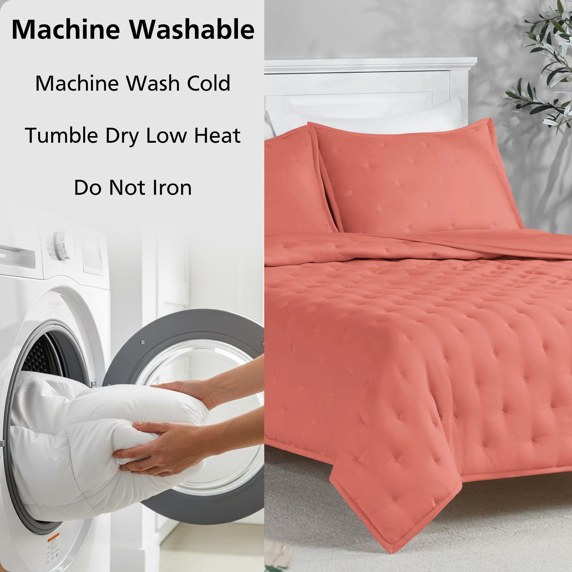 Mainstays King Comforter Set, All-Season, 3-Piece, Rust