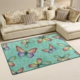 thumbnail image 2 of Coolnut Butterflies and Mandala Area Rug Pad 60 x 39 inch (5'x 3'3"), 100% Light Weight Polyester Fabric Floor Mat for Living Room Bedroom, 2 of 6