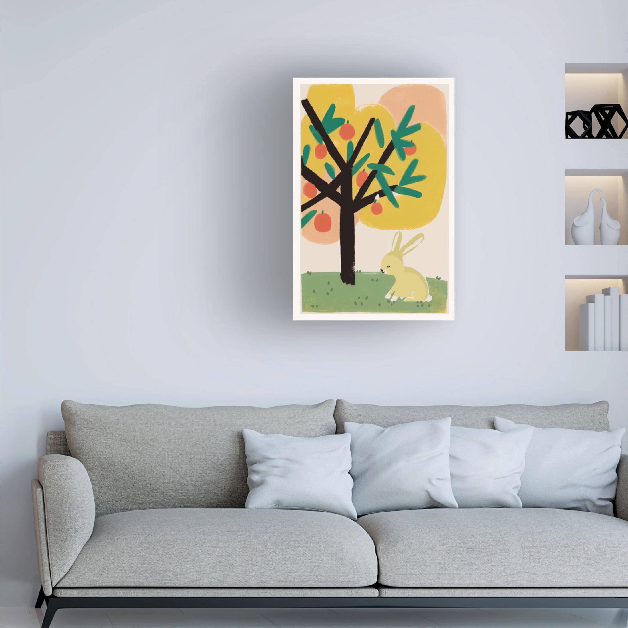 Trademark Fine Art Treechild Bunny Under Apple Tree Canvas Wall Art