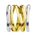 thumbnail image 7 of Trendy Two Tone Wide Five Band Coil Wrap Gold over Sterling Silver Ring-9, 7 of 7