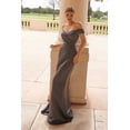 thumbnail image 3 of Women's Nox Anabel Mt108 Stunning Off Shoulder Satin Fitted Bodycon Gown Slate A Dark, Muted Blue Gray Blue Size 12W, 3 of 4