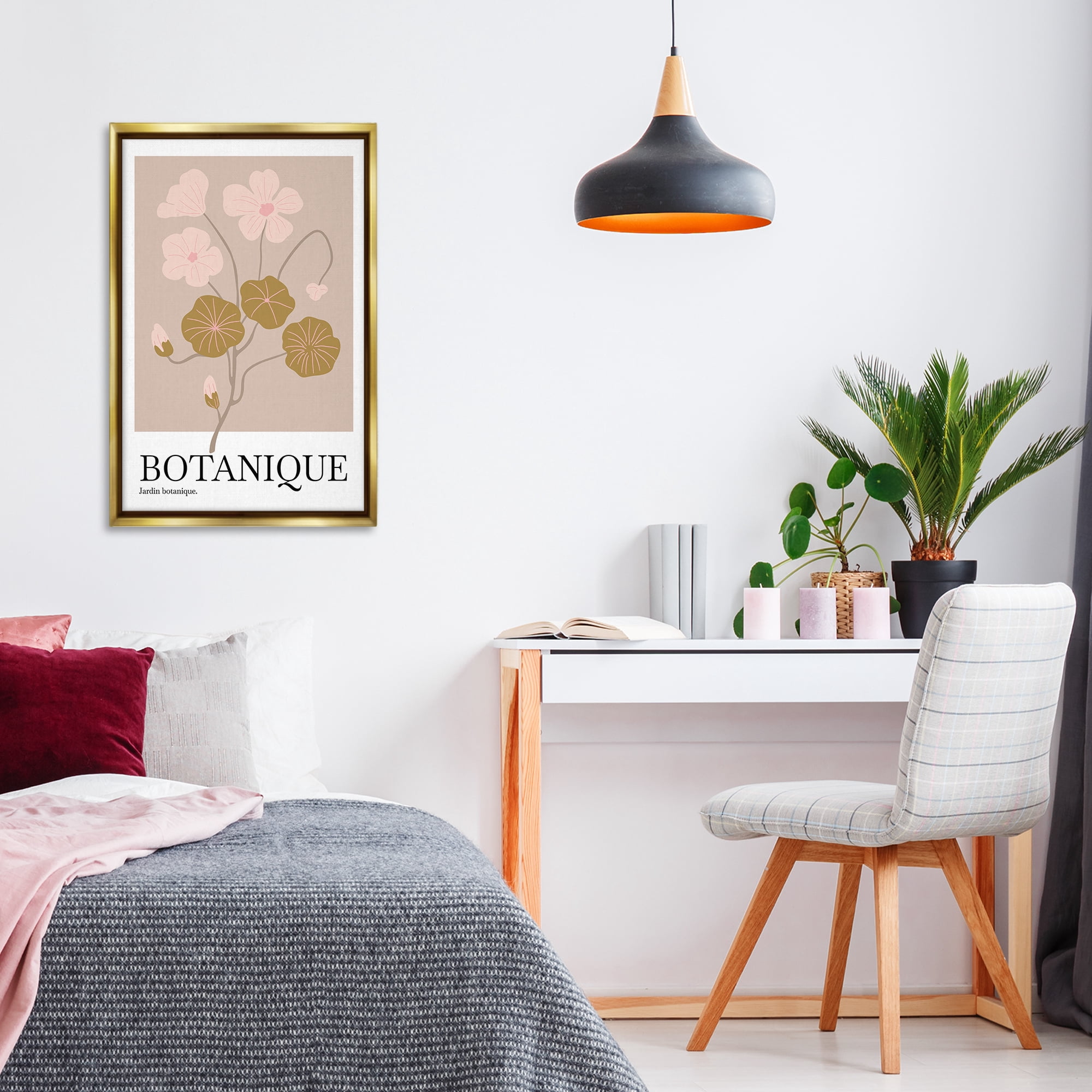 Stupell Industries Botanique Modern Sprouts Plants & Flowers Painting Gold Floater Framed Canvas Art Print Wall Art, 21 x 31