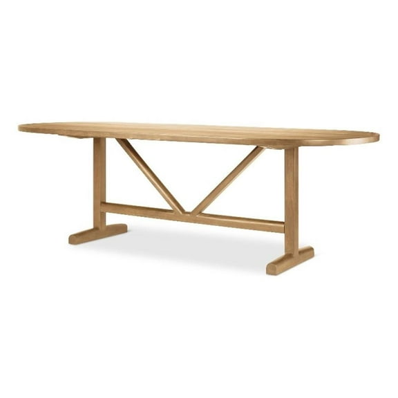 Viktor 94"L Light Brown Solid Wood Dining Table