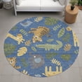 thumbnail image 6 of Addison Rugs Chantille Indoor/Outdoor Transitional Kids Blue Machine Washable Round Rug, 8' x 8', 6 of 7