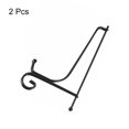 thumbnail image 3 of Unique Bargains 2Pack 7 Inch Plate Stands for Display Iron Folding Easel Plate Holders, Black, 3 of 5