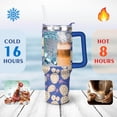 thumbnail image 4 of 40oz Cactuses Pink Stainless Steel Flip Straw Tumbler Spill Proof Travel Cup Double Wall Vacuum Insulated Coffee Mug with Top Handle, 4 of 6