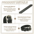 thumbnail image 3 of Uxcell 0.7" Leather Belt Bracelet for Men Women, Black, 3 of 6