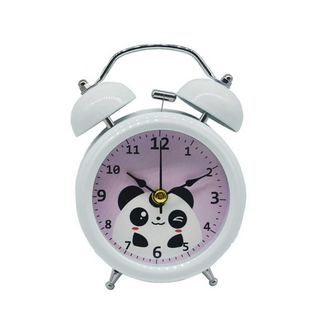 Despertador de metal Bewildely de 3 pulgadas con campana doble para el hogar silencioso para niños y niñas Blanco