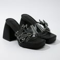 thumbnail image 3 of Vedolay Pumps Shoes High Heels for Women Comfortable Slip on Boho Dressyy Walking Rubber Sparkly Pumps,Black 8, 3 of 5