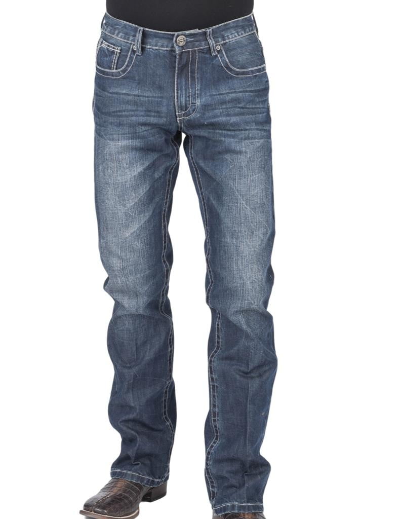 Stetson Stetson Western Jeans Men Bootcut Low Rise Blue 110041014