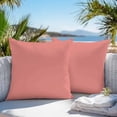 thumbnail image 3 of Outdoor Waterproof Throw Pillow Covers Set of 2 Coral Red Decorative Pillowcases Square Outdoor Pillows Cushion Case 18x18 Inch Solid Color Patio Pillows for Couch Sofa Bed Garden, 3 of 9