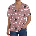 thumbnail image 3 of Xecao offers the Cute Calf for Men's Casual Short-sleeved Shirt, a button-up collared shirt with a pocket, perfect for beach vacations and yacht travel in the Medium size., 3 of 7