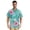 Teal Palm Hibiscus Floral, variant on Men's Casual Button Down Shirts Short Sleeve Summer Hawaiian Beach Shirt, Midnight Tropical Hibiscus